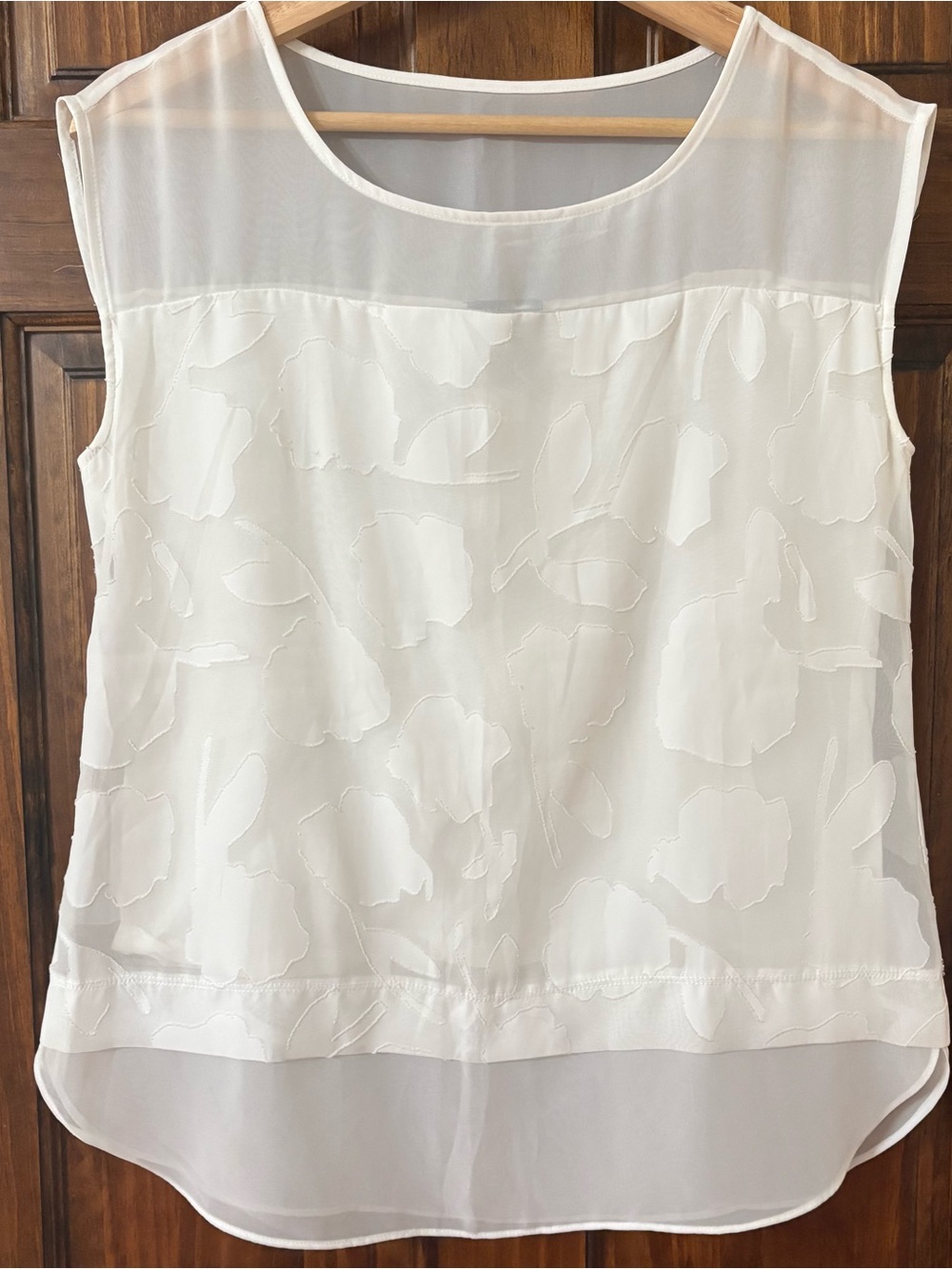 Ann Taylor White Sleeveless Blouse